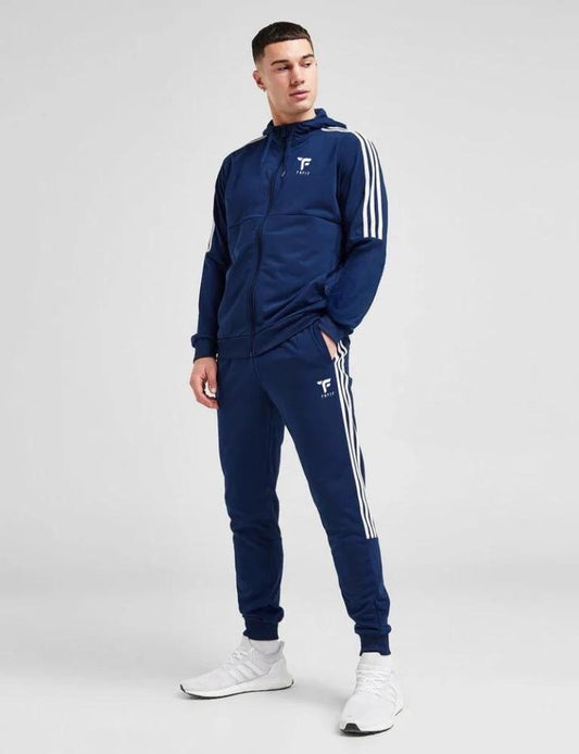 Men’s Micro Hooded Zipper Tracksuit in Blue