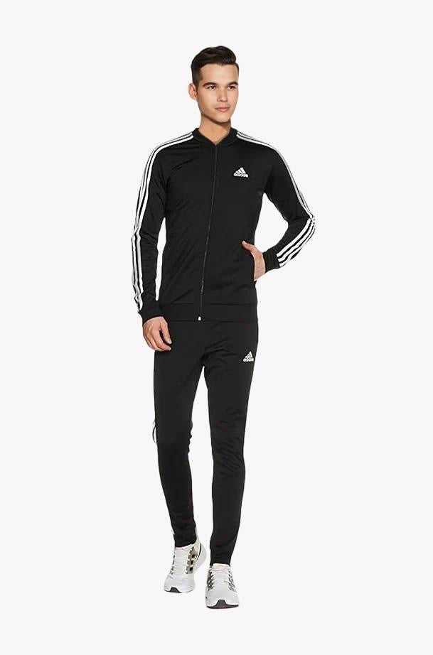 Men’s Micro Polyester Zipper Tracksuit in Classic Black