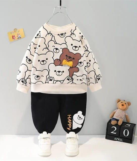 Kid’s Fleece Printed Sweatshirt Tracksuit